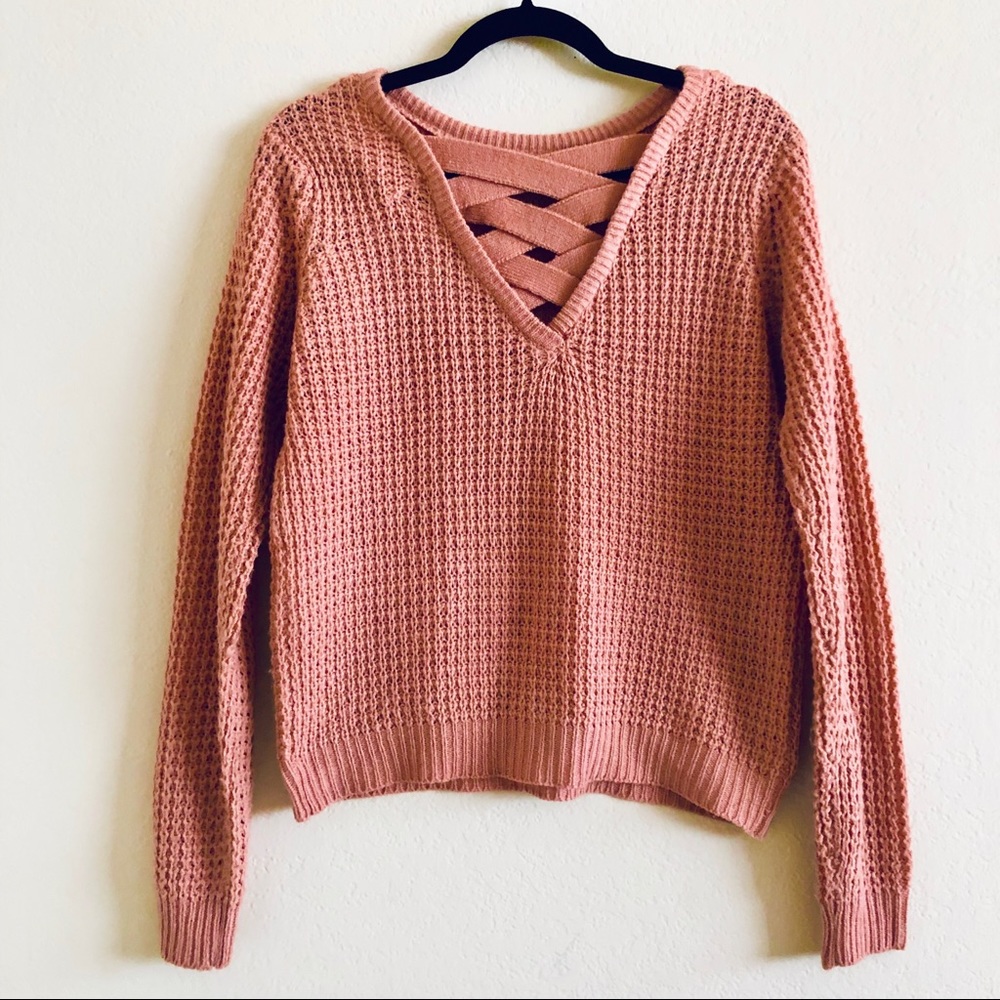 Pink/salmon knit sweater
